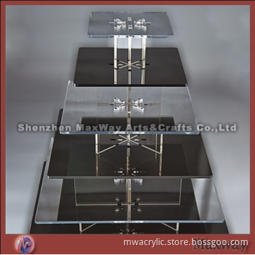 Black Square 5 Tiers Acrylic Cupcake Stand